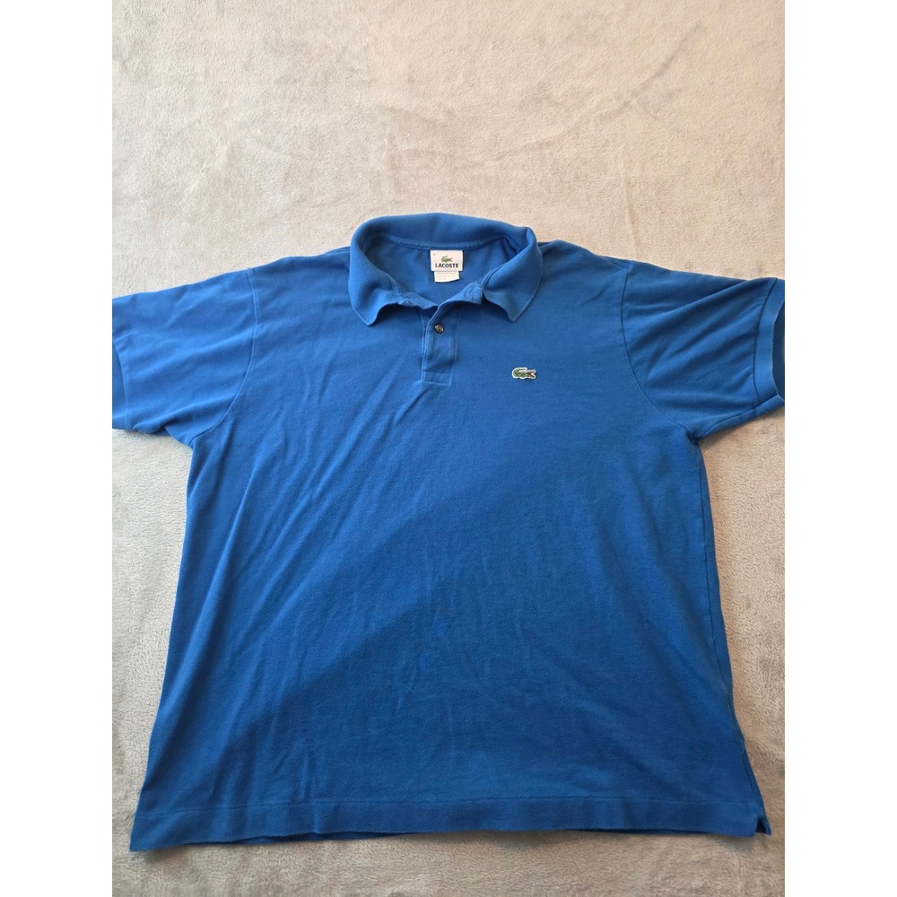 Lacoste Polo Shirt Mens 8 Blue Short Sleeve Pique Cotton FA8713